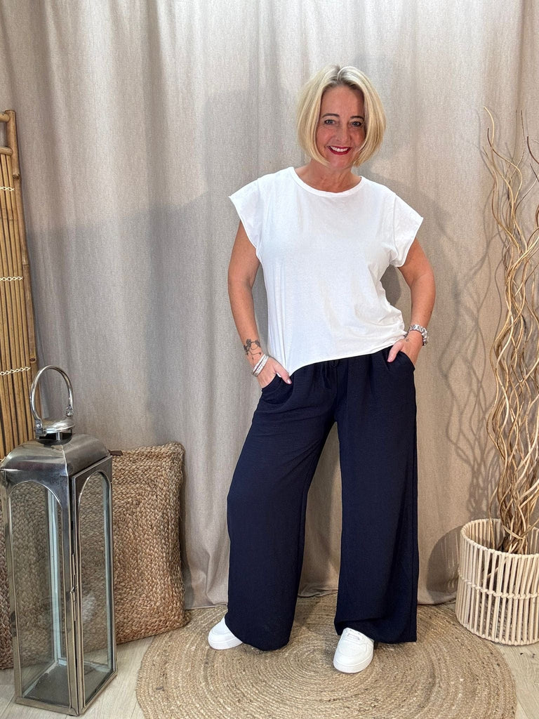 Basic Raw Hem Short Sleeve Tee - Made in Italy Be You Lifestyle Boutique