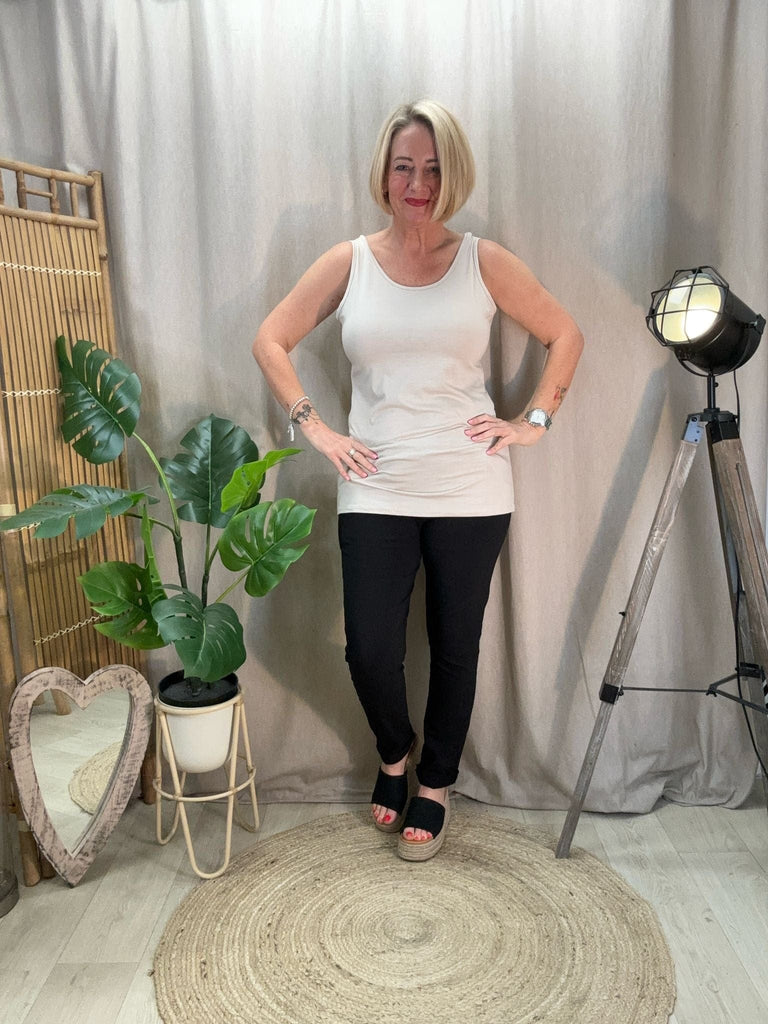 Basic Scoop Neck Layering Vest Be You Lifestyle Boutique One Size / Stone