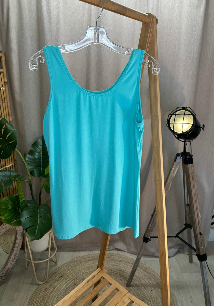 Basic Scoop Neck Layering Vest Be You Lifestyle Boutique One Size / Turquoise