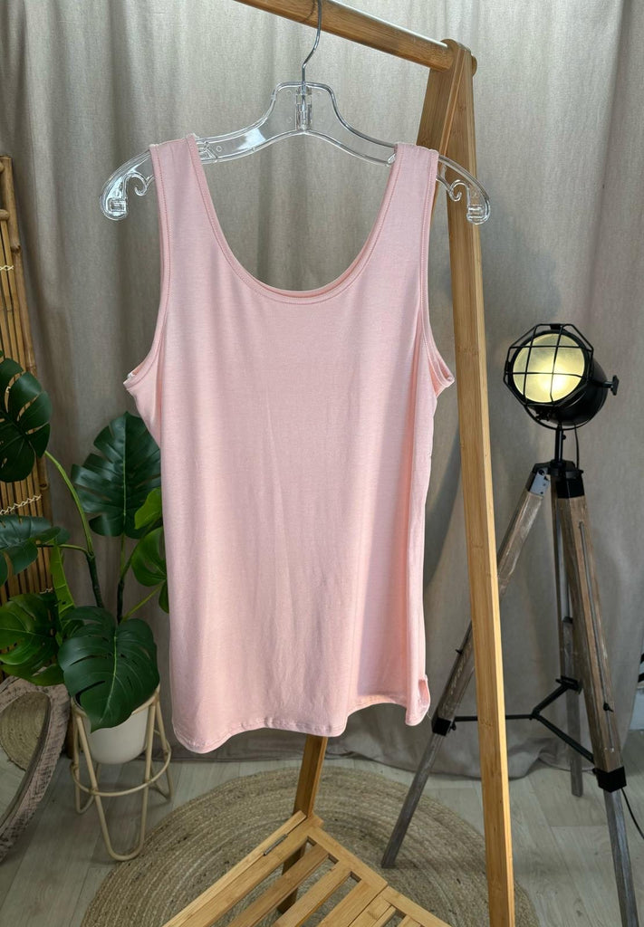 Basic Scoop Neck Layering Vest Be You Lifestyle Boutique One Size / Blush