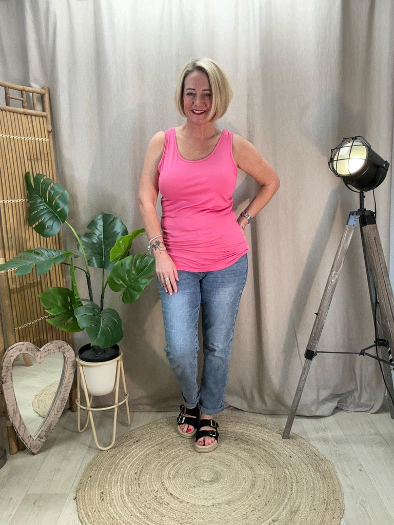 Basic Scoop Neck Layering Vest Be You Lifestyle Boutique One Size / Bubblegum Pink