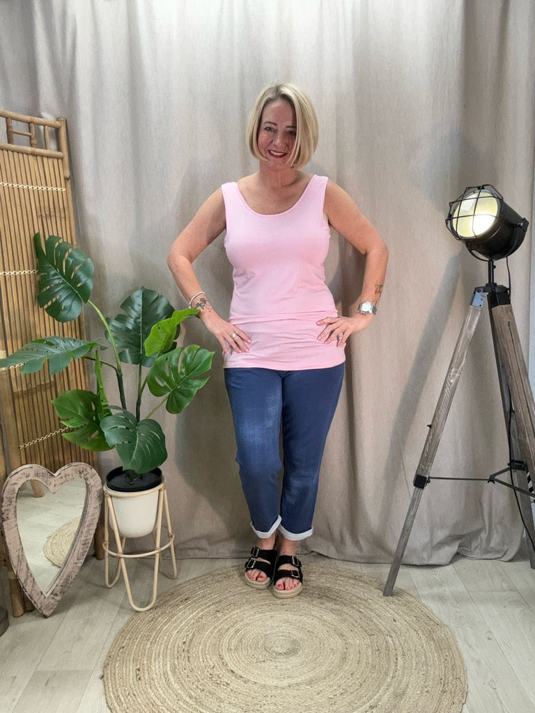 Basic Scoop Neck Layering Vest Be You Lifestyle Boutique One Size / Candy Pink