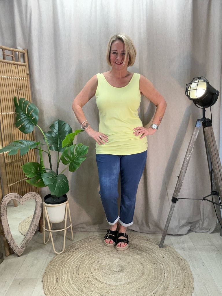 Basic Scoop Neck Layering Vest Be You Lifestyle Boutique One Size / Lemon