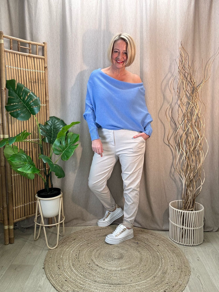 Batwing Slash Neck Fine Knit Jumper Be You Lifestyle Boutique