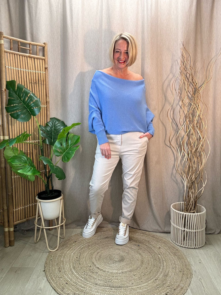 Batwing Slash Neck Fine Knit Jumper Be You Lifestyle Boutique