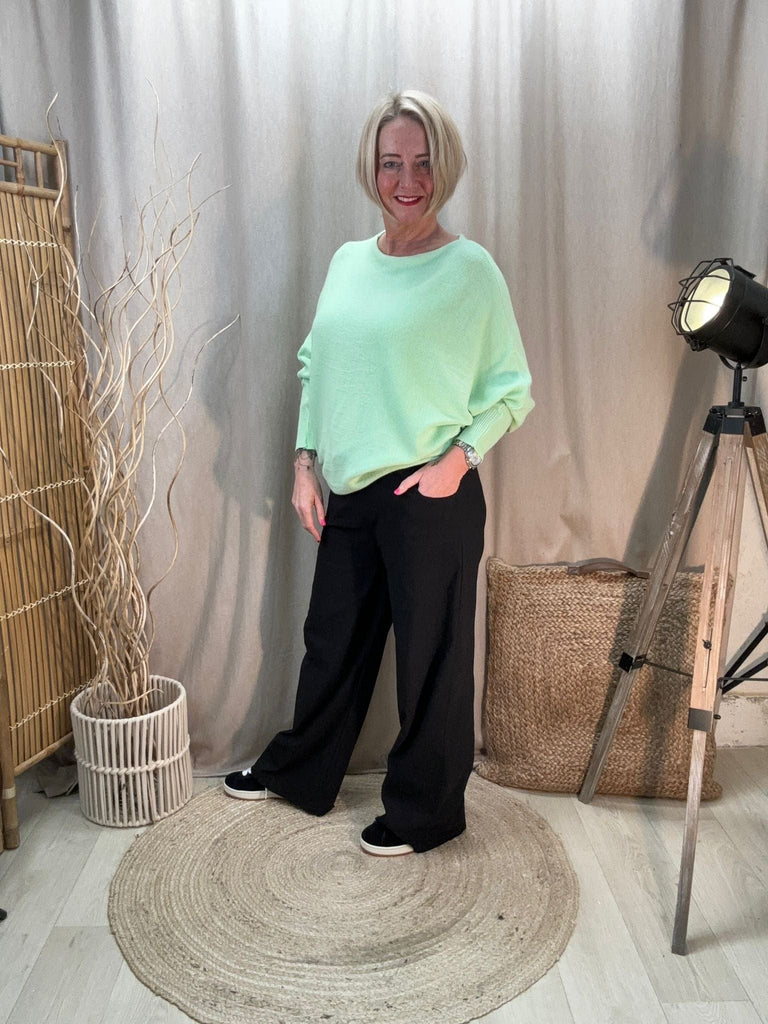 Batwing Slash Neck Fine Knit Jumper Be You Lifestyle Boutique