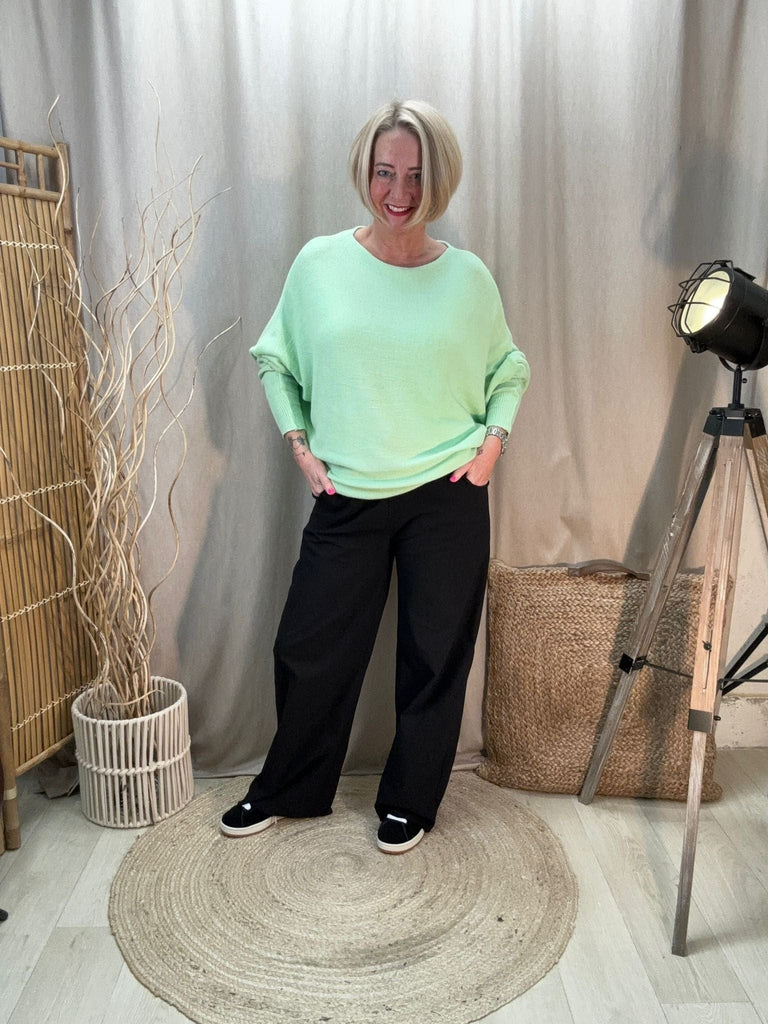 Batwing Slash Neck Fine Knit Jumper Be You Lifestyle Boutique