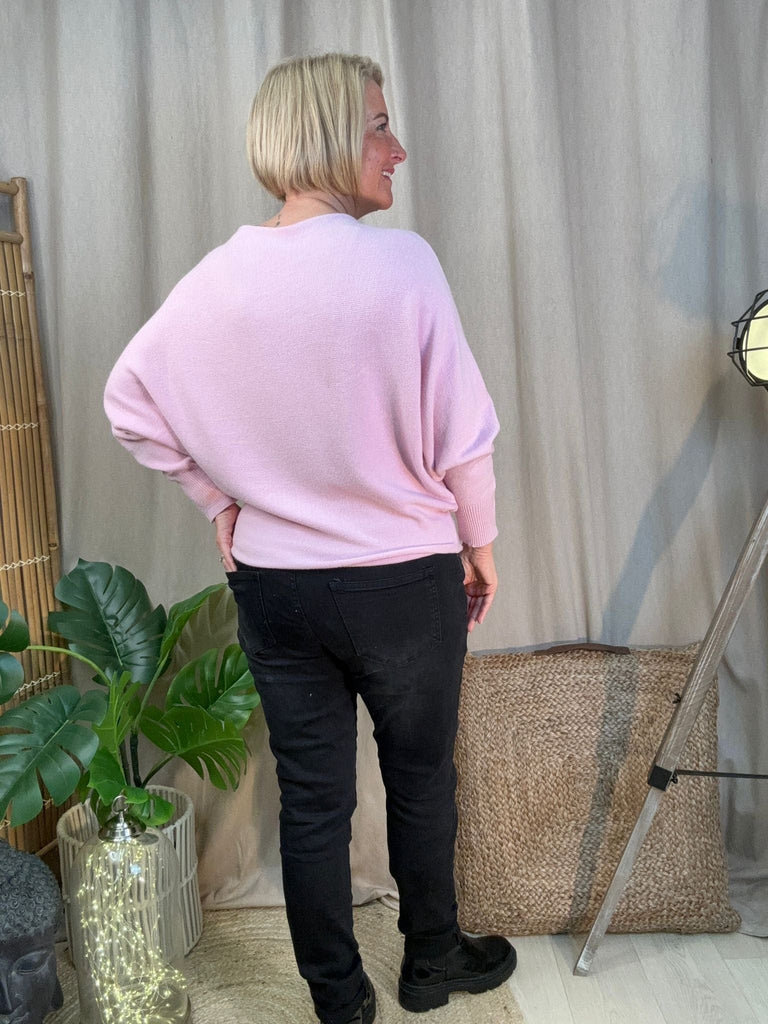 Batwing Slash Neck Fine Knit Jumper Be You Lifestyle Boutique