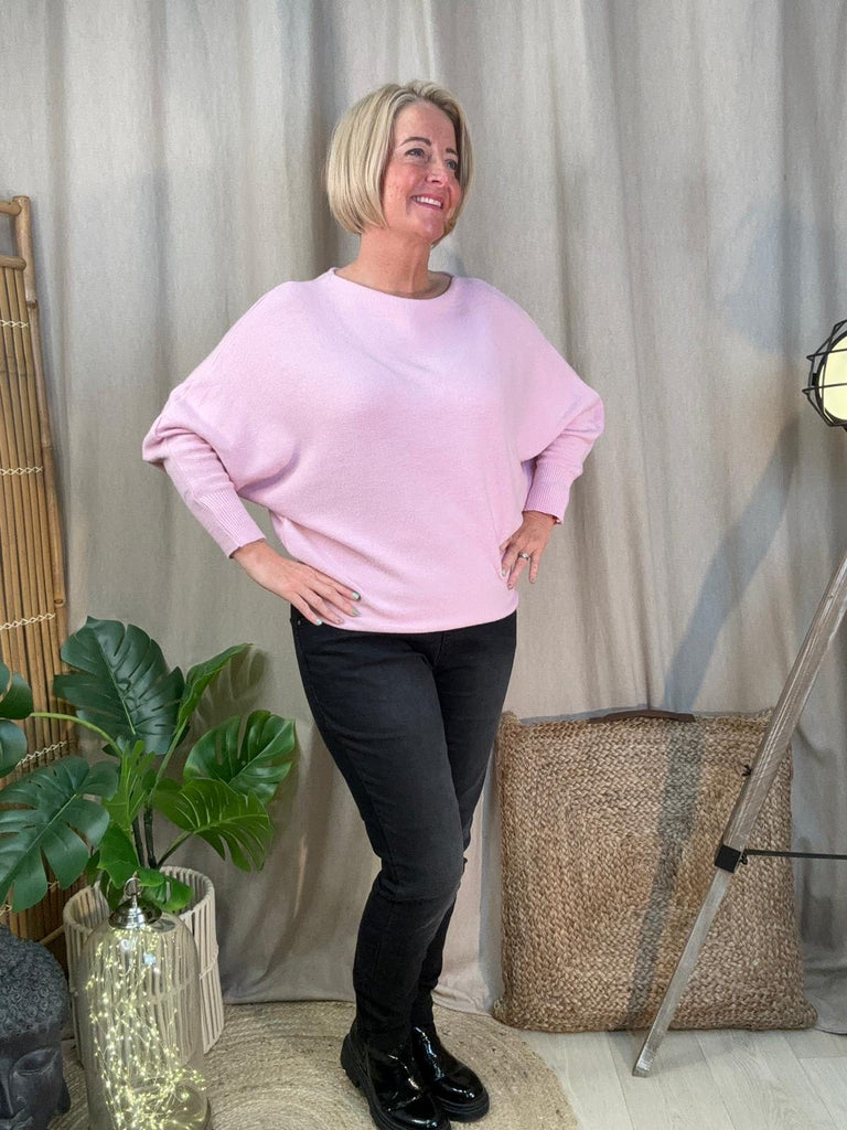 Batwing Slash Neck Fine Knit Jumper Be You Lifestyle Boutique