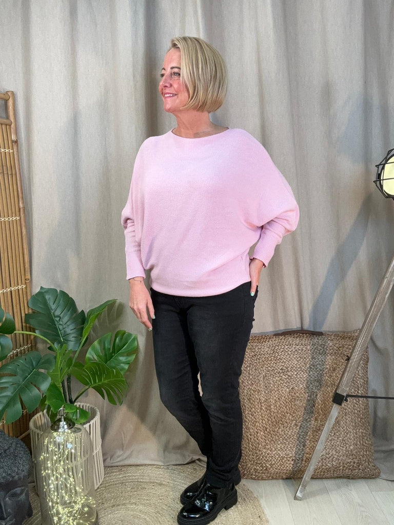 Batwing Slash Neck Fine Knit Jumper Be You Lifestyle Boutique