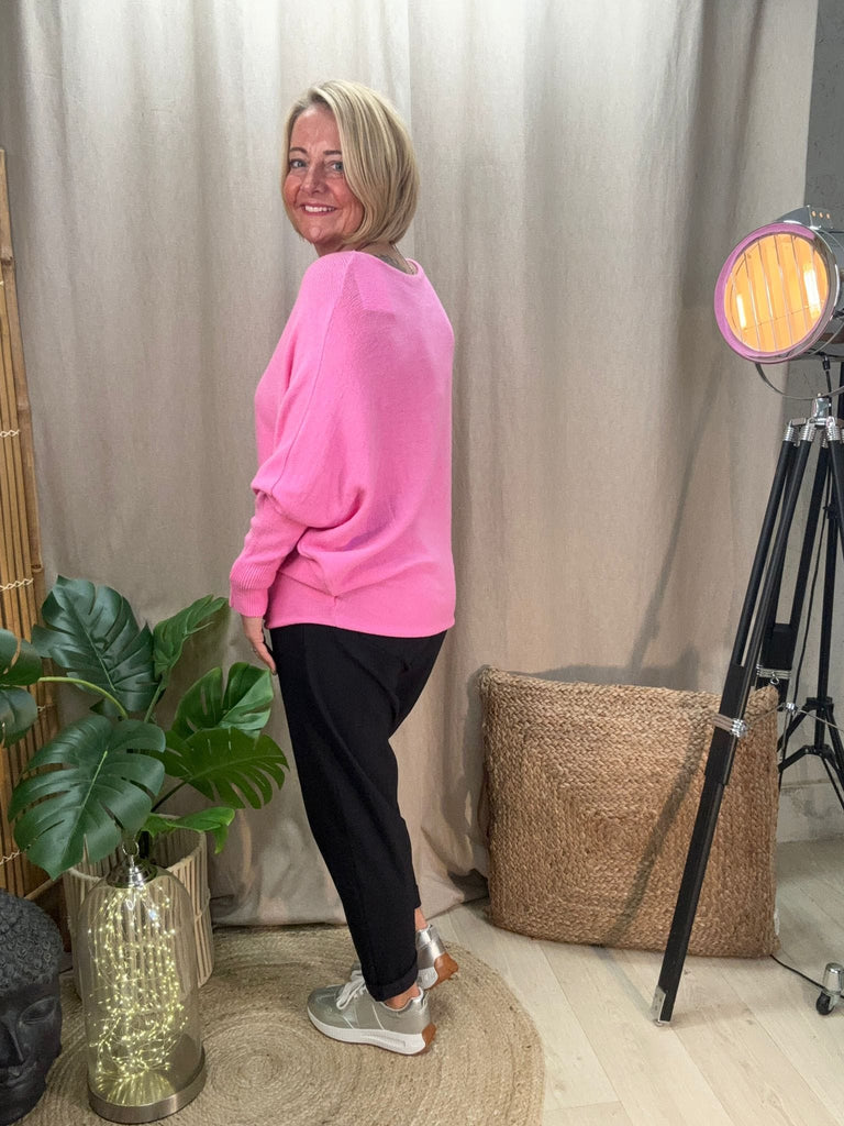 Batwing Slash Neck Fine Knit Jumper Be You Lifestyle Boutique