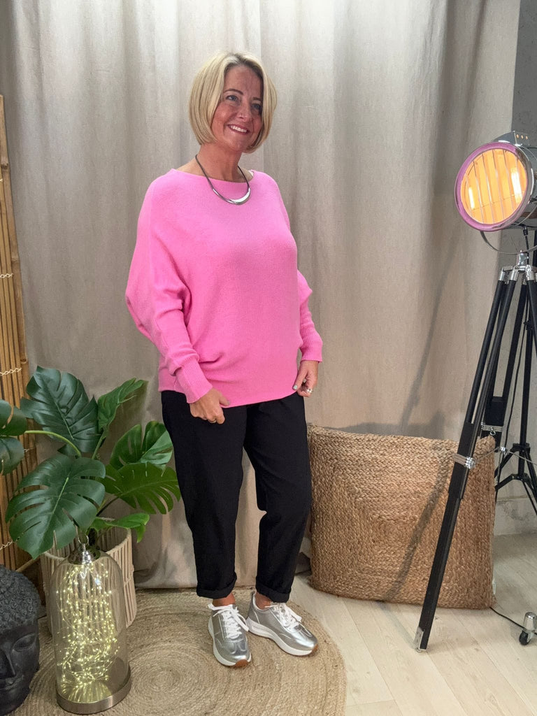 Batwing Slash Neck Fine Knit Jumper Be You Lifestyle Boutique