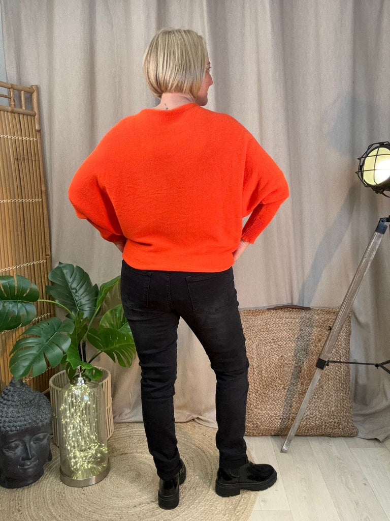 Batwing Slash Neck Fine Knit Jumper Be You Lifestyle Boutique