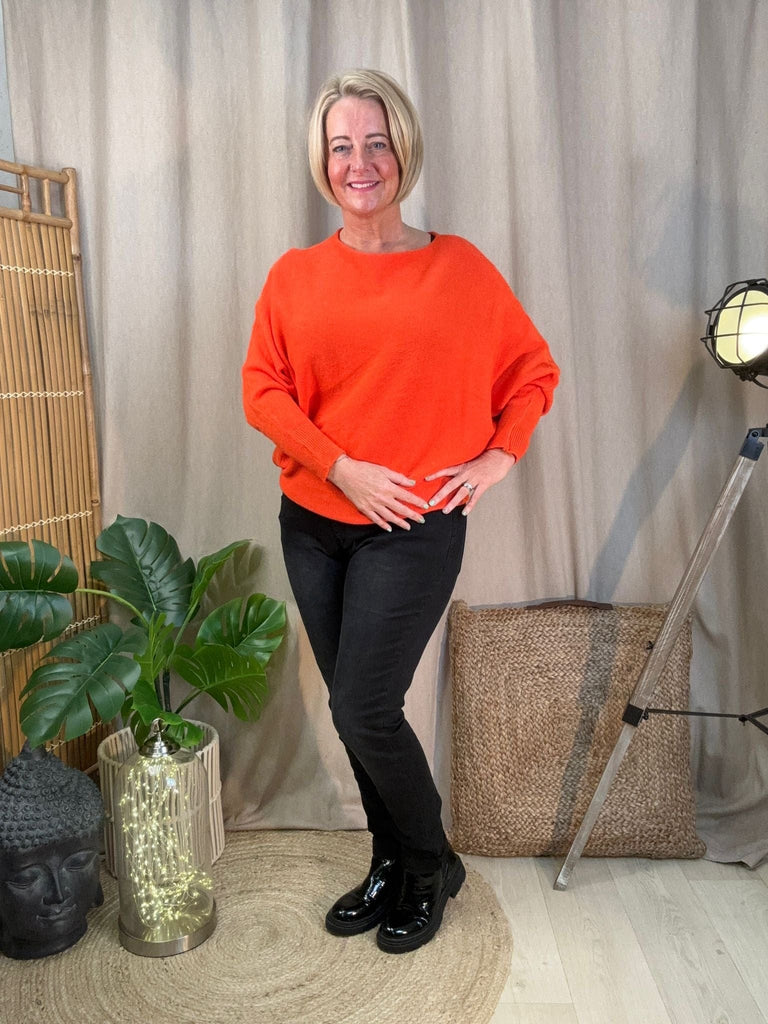 Batwing Slash Neck Fine Knit Jumper Be You Lifestyle Boutique