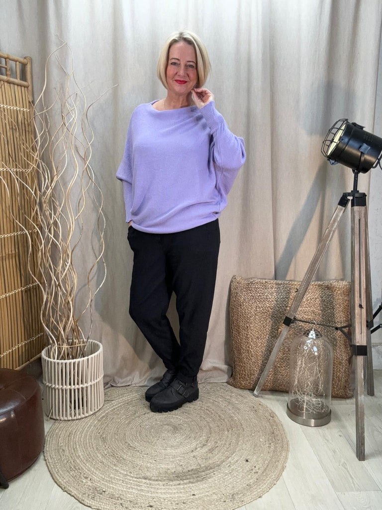 Batwing Slash Neck Fine Knit Jumper Be You Lifestyle Boutique