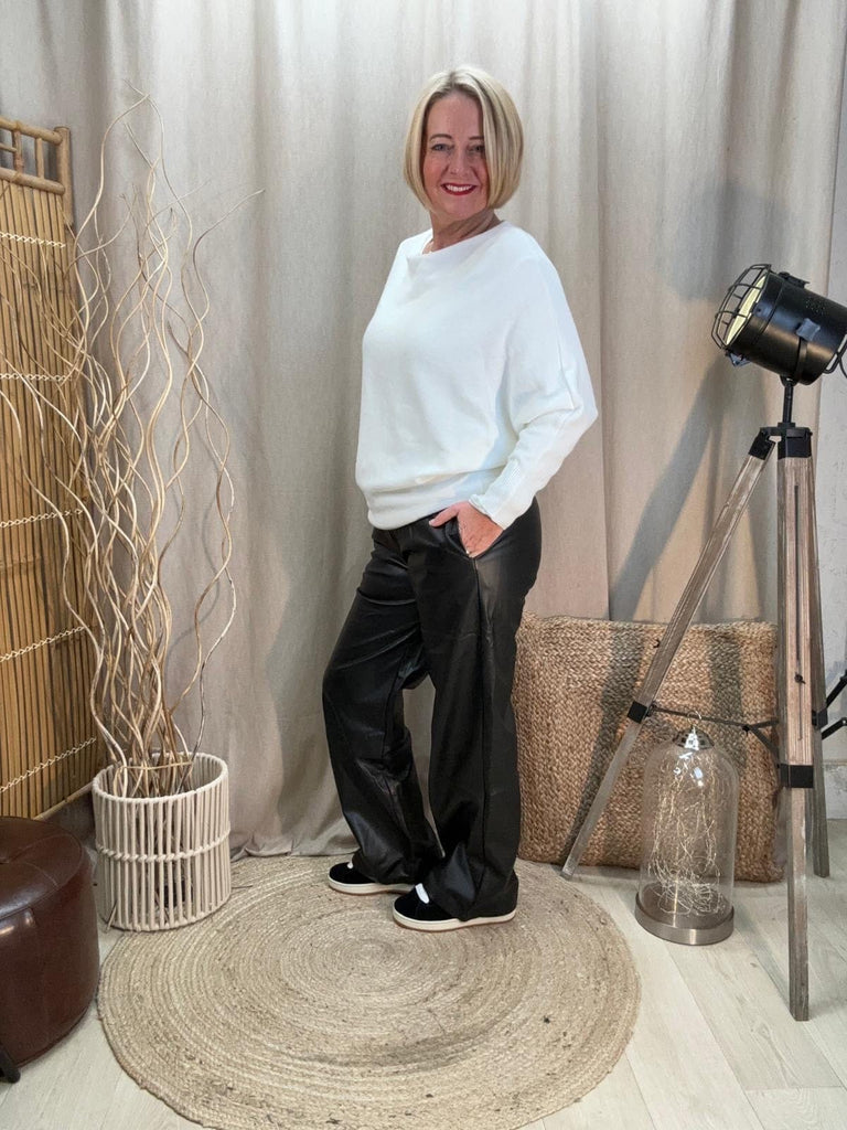 Batwing Slash Neck Fine Knit Jumper Be You Lifestyle Boutique