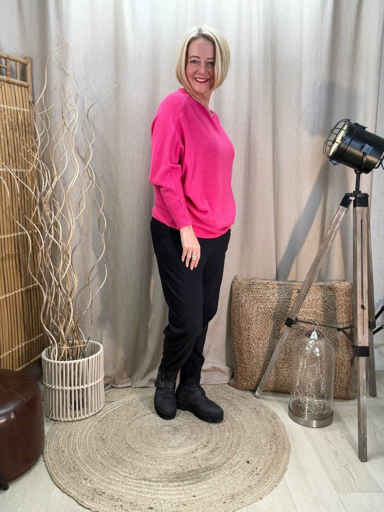 Batwing Slash Neck Fine Knit Jumper Be You Lifestyle Boutique