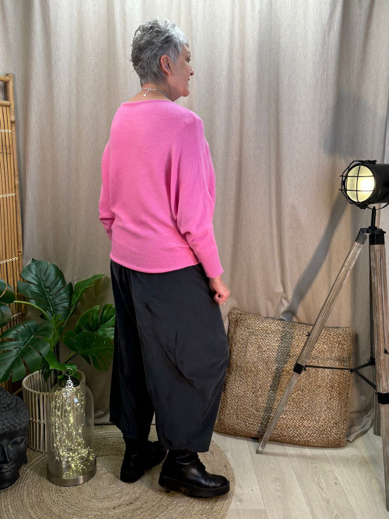 Batwing Slash Neck Fine Knit Jumper Be You Lifestyle Boutique