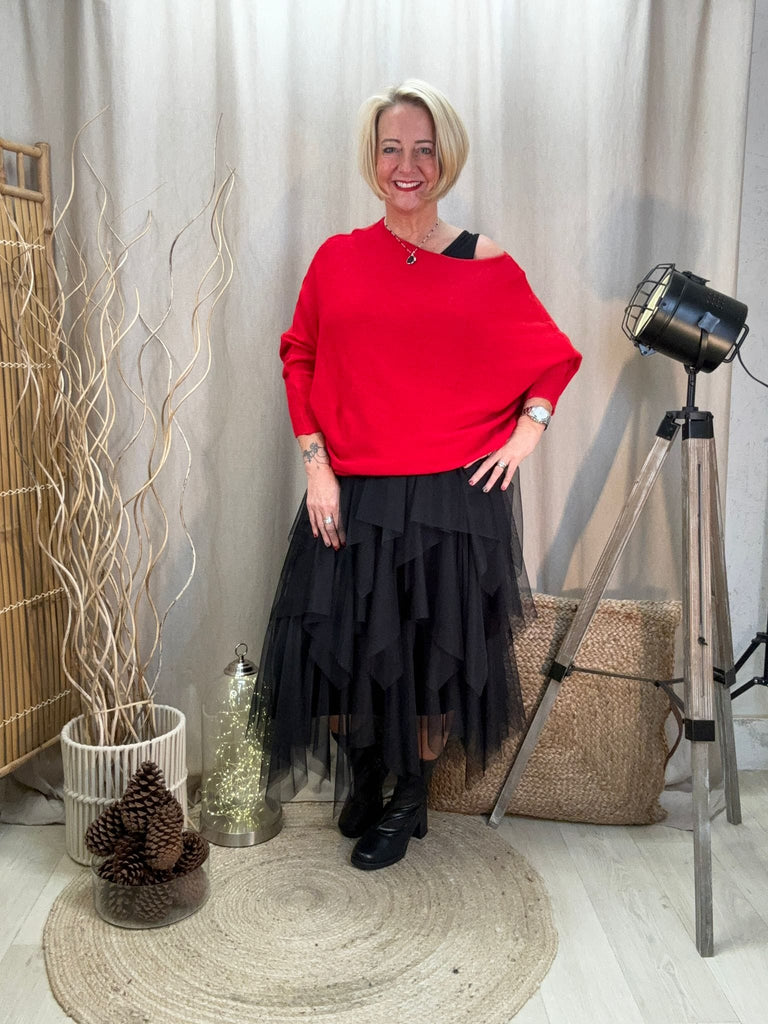 Batwing Slash Neck Fine Knit Jumper - Customer Favourite Be You Lifestyle Boutique