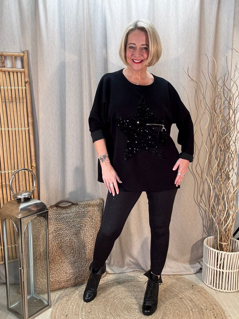 Black Sparkle Super Smooth Leggings Be You Lifestyle Boutique 1