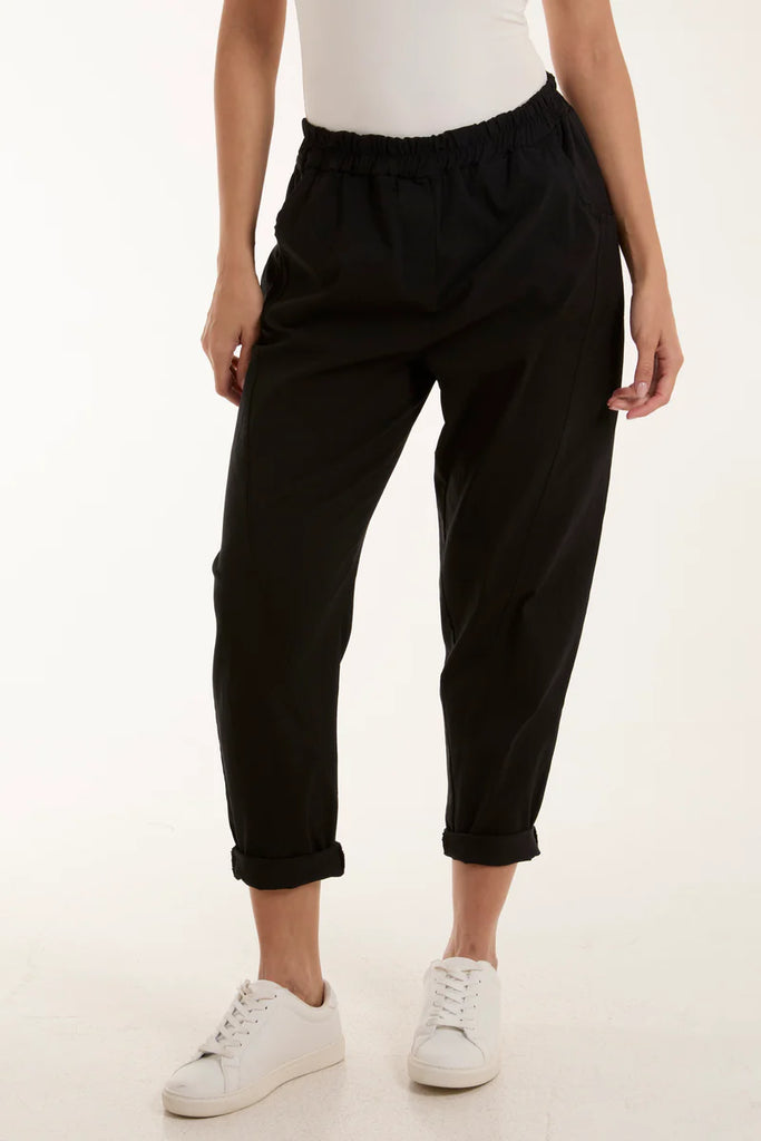 black relaxed magic trousers