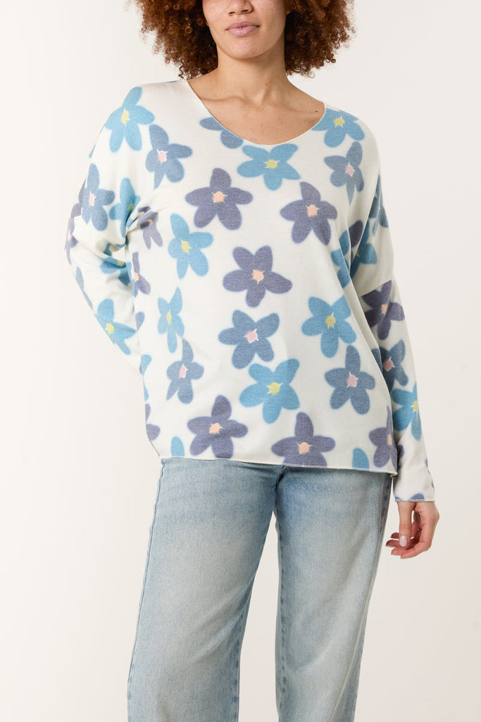 blue daisy print