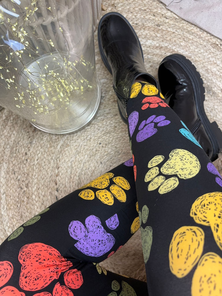 Bright Paw Print Super Smooth Leggings Be You Lifestyle Boutique 1