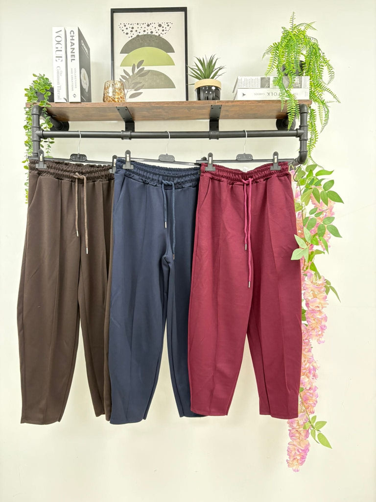 Carrot Leg Seam Front Drawstring Joggers Be You Lifestyle Boutique One Size / Chocolate