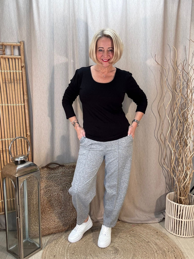 Carrot Leg Seam Front Drawstring Joggers Be You Lifestyle Boutique One Size / Grey