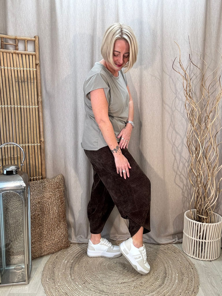Chenille Tulip Hem Barrel Leg Trousers Be You Lifestyle Boutique