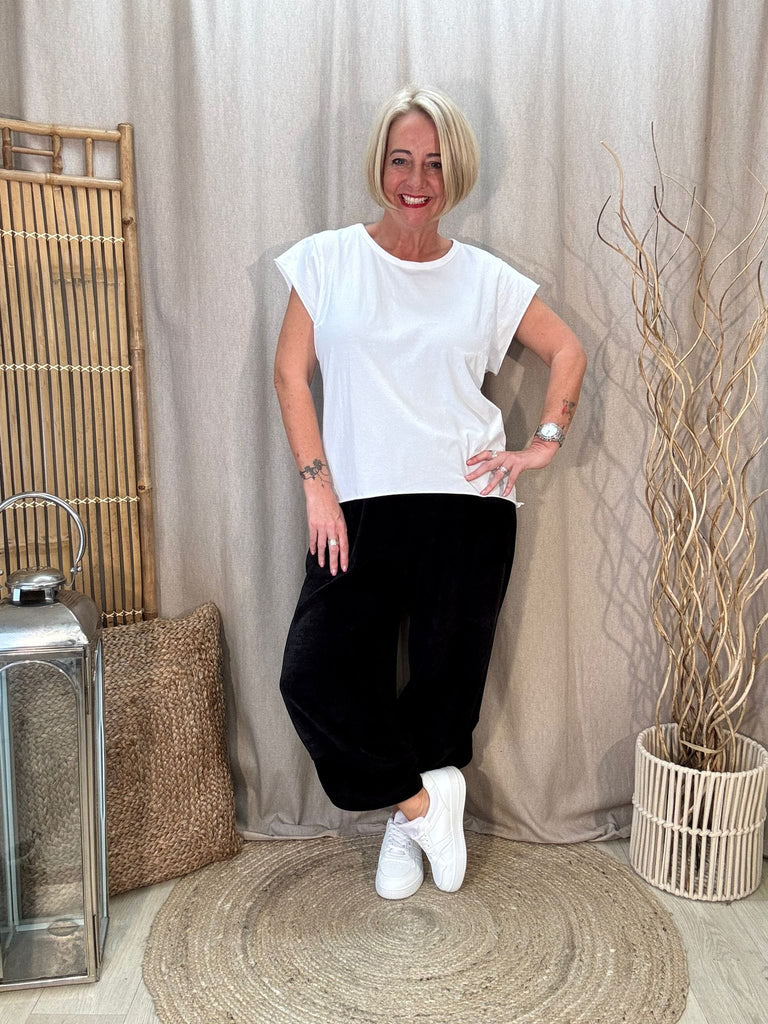 Chenille Tulip Hem Barrel Leg Trousers Be You Lifestyle Boutique