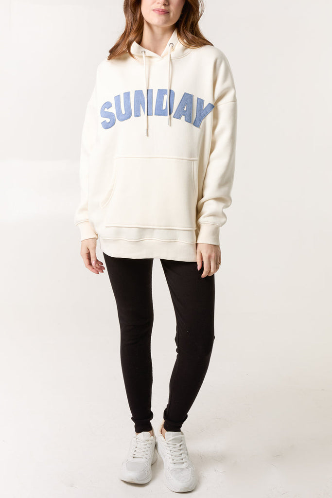 cream sunday hoodie with leggings