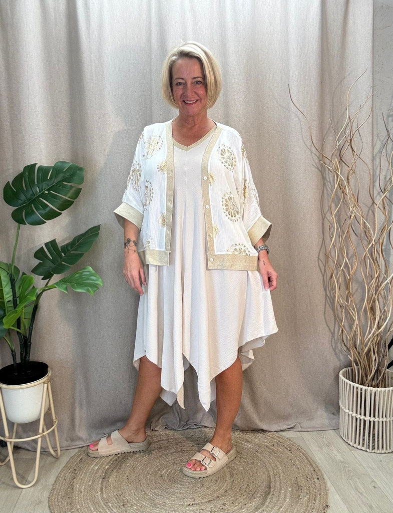 Crinkle Gold Shimmer Short Jacket Be You Lifestyle Boutique One Size