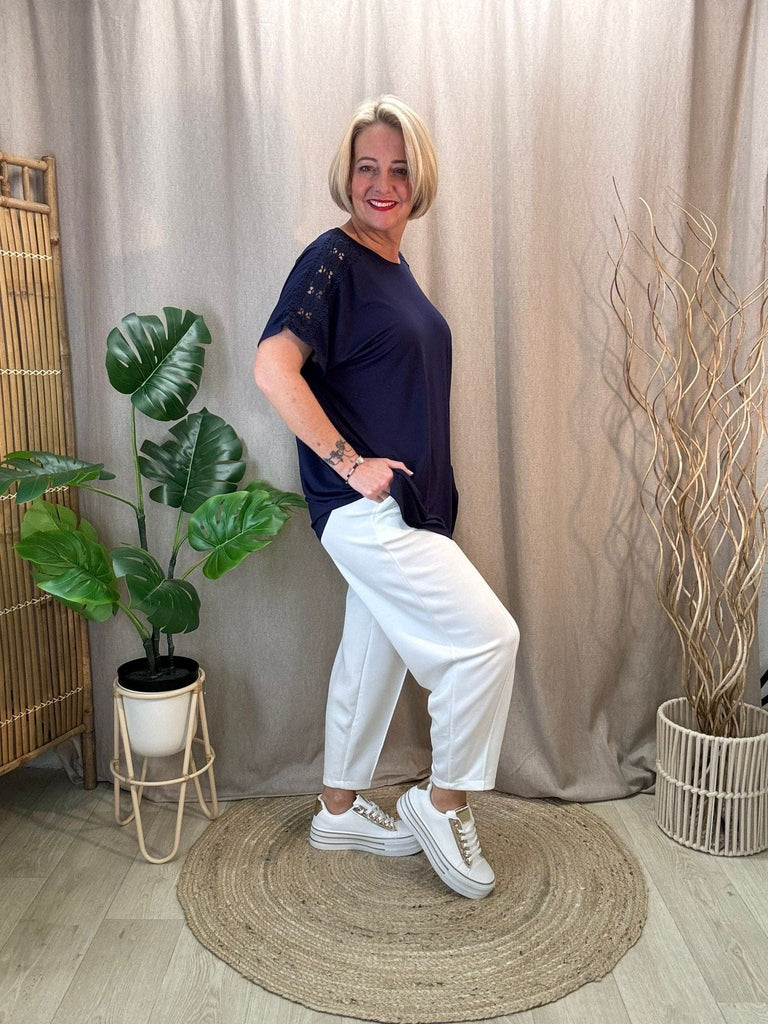 Crochet Sleeve Short Sleeve T Shirt Tee Be You Lifestyle Boutique