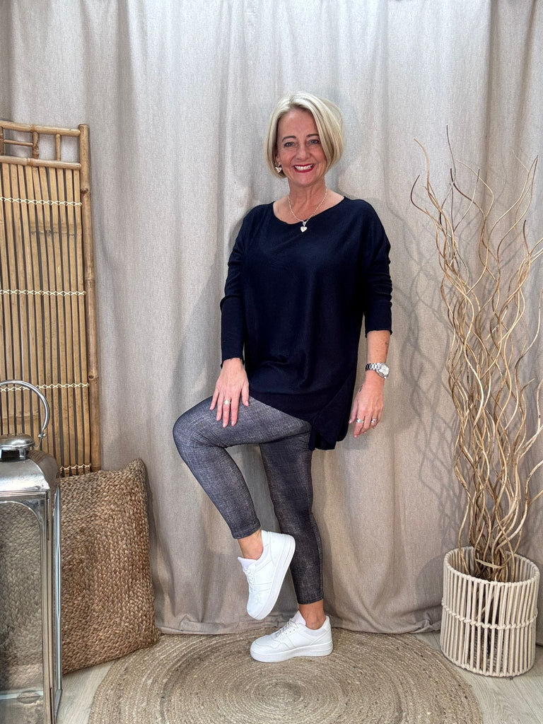 Dark Denim Look Super Smooth Leggings - Premium Comfort Be You Lifestyle Boutique 1 / Dark Denim