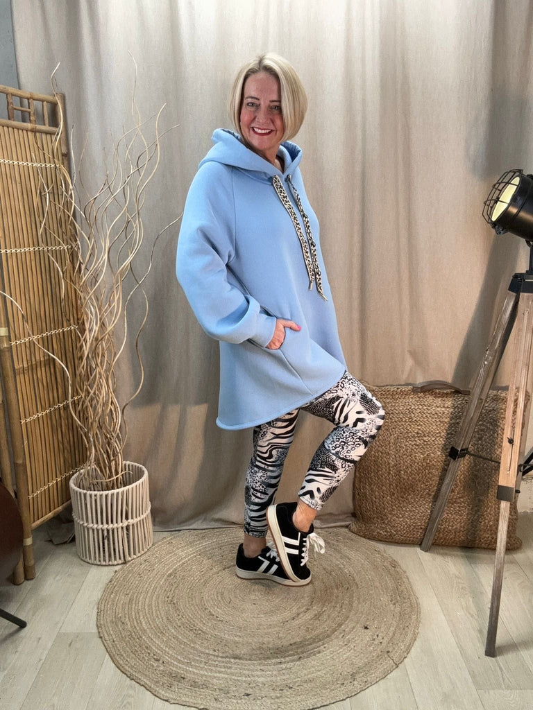 Dipped Leopard Lace Fleece Hoodie Comfy Casual Be You Lifestyle Boutique