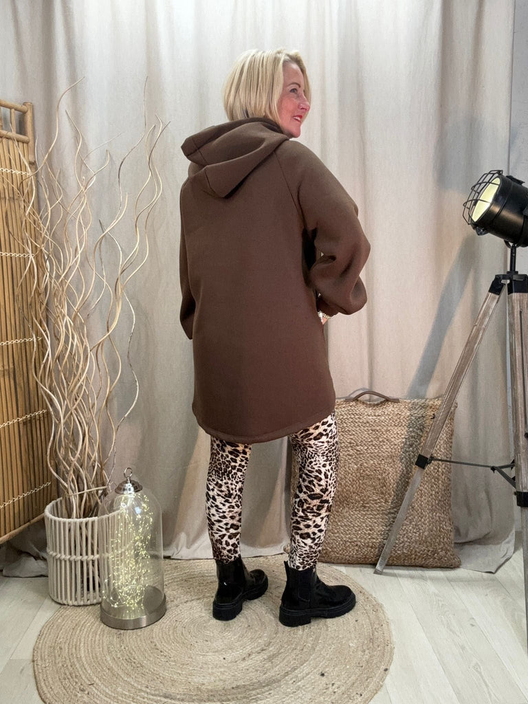 Dipped Leopard Lace Fleece Hoodie Comfy Casual Be You Lifestyle Boutique