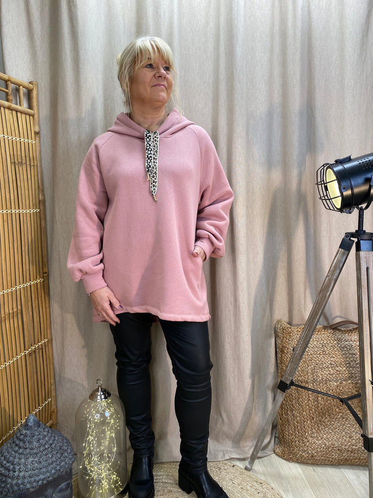 Dipped Leopard Lace Fleece Hoodie Comfy Casual Be You Lifestyle Boutique