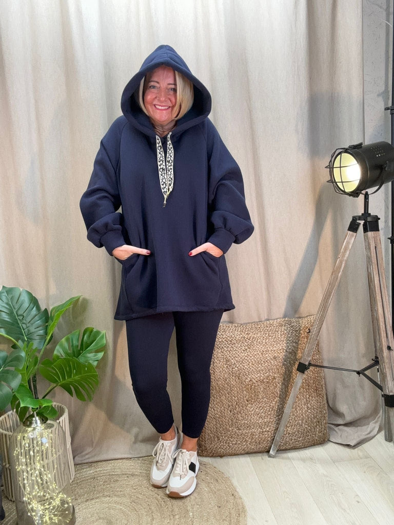 Dipped Leopard Lace Fleece Hoodie Comfy Casual Be You Lifestyle Boutique