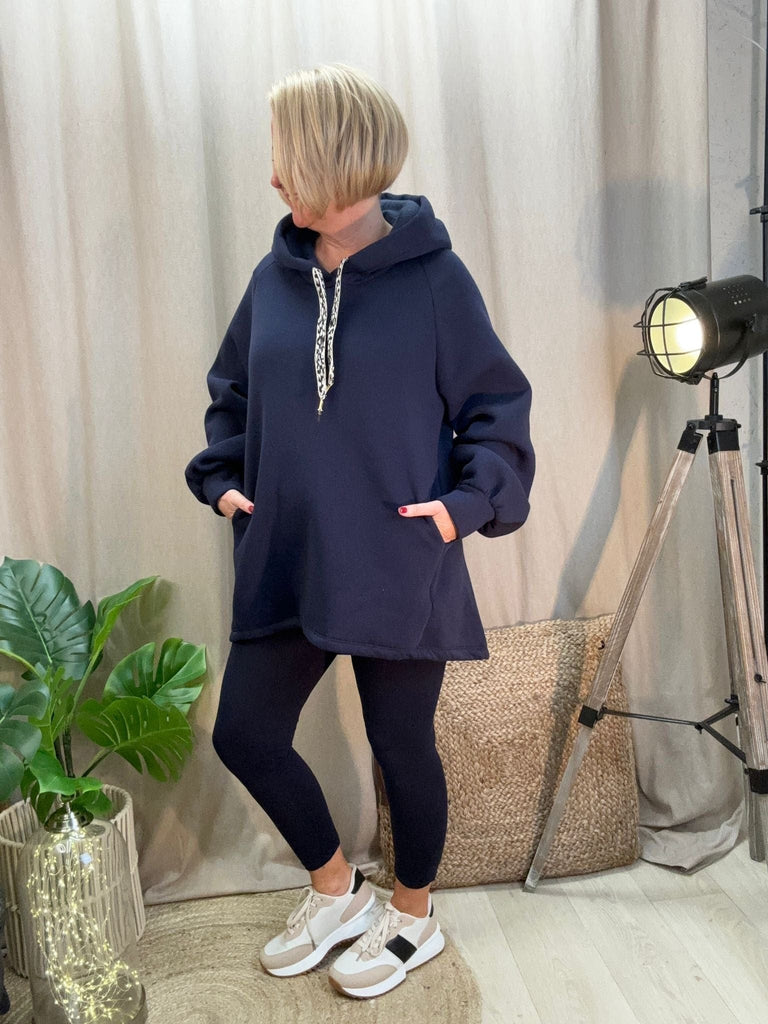 Dipped Leopard Lace Fleece Hoodie Comfy Casual Be You Lifestyle Boutique