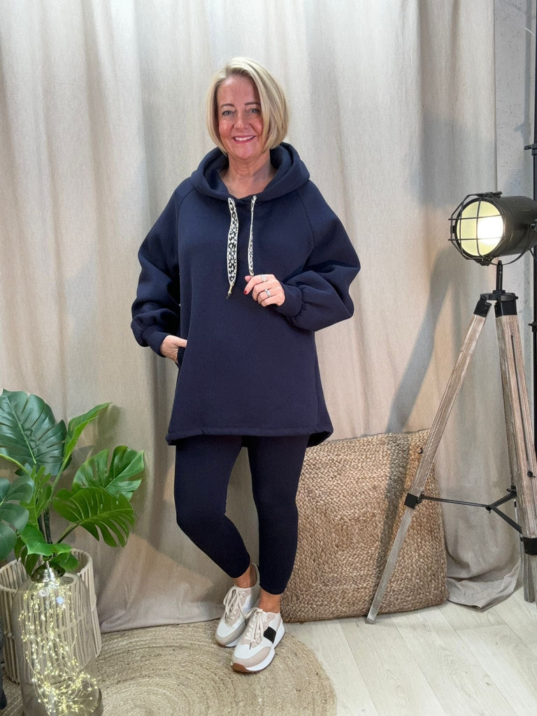 Dipped Leopard Lace Fleece Hoodie Comfy Casual Be You Lifestyle Boutique