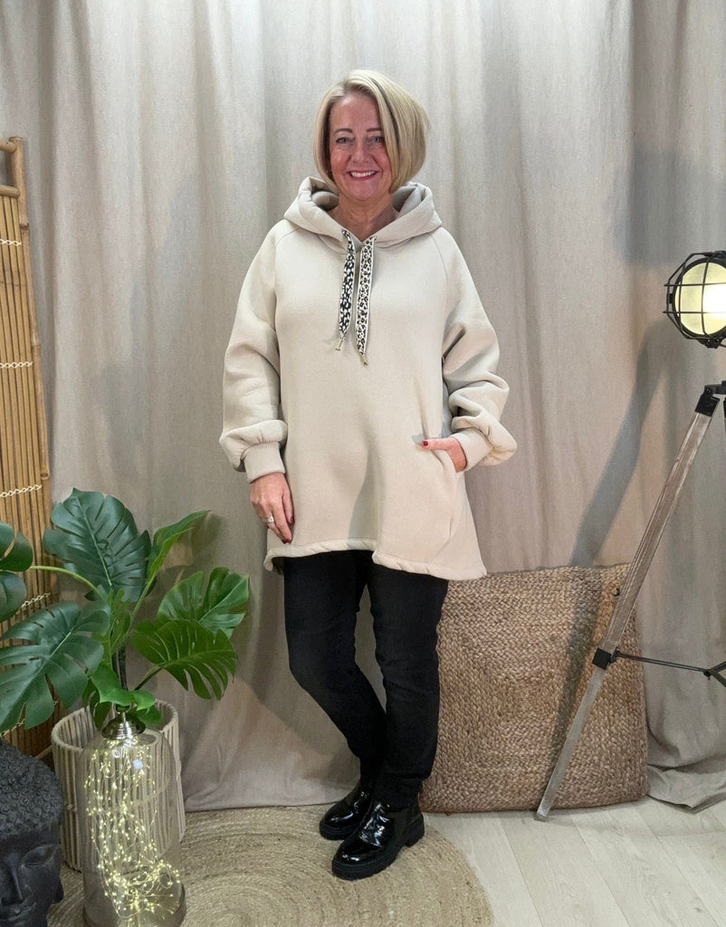 Dipped Leopard Lace Fleece Hoodie Comfy Casual Be You Lifestyle Boutique