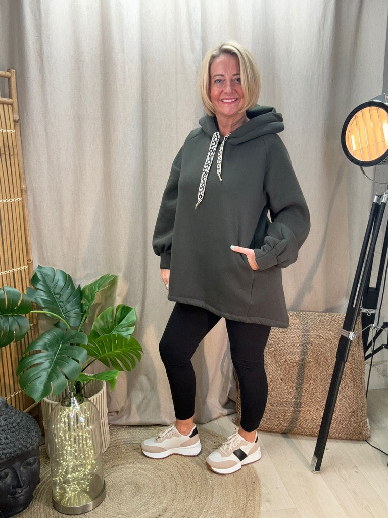 Dipped Leopard Lace Fleece Hoodie Comfy Casual Be You Lifestyle Boutique