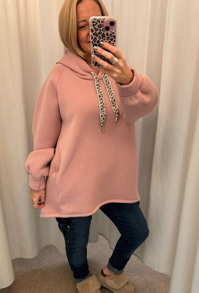 Dipped Leopard Lace Fleece Hoodie Comfy Casual Be You Lifestyle Boutique