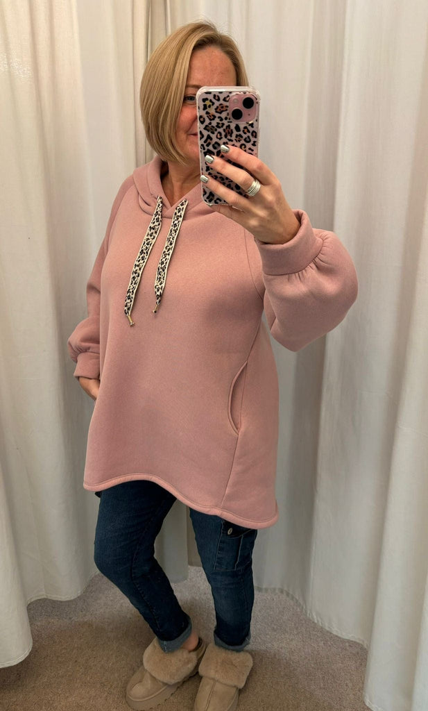 Dipped Leopard Lace Fleece Hoodie Comfy Casual Be You Lifestyle Boutique