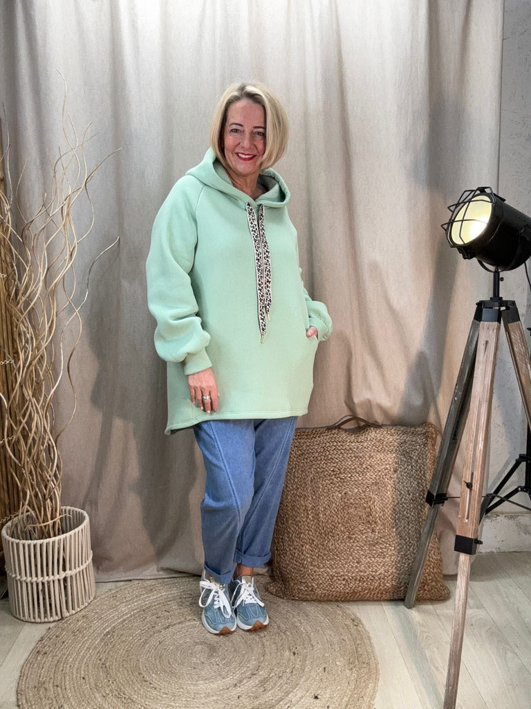 Dipped Leopard Lace Fleece Hoodie Comfy Casual Be You Lifestyle Boutique
