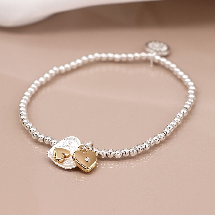 Double Heart Beaded Bracelet By POM Gift 02700 Be You Lifestyle Boutique