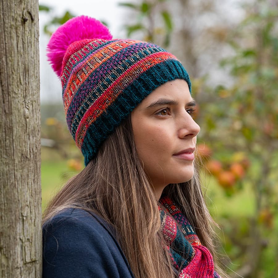 Fairisle Pompom Bobble  Hat By POM Gift Be You Lifestyle Boutique