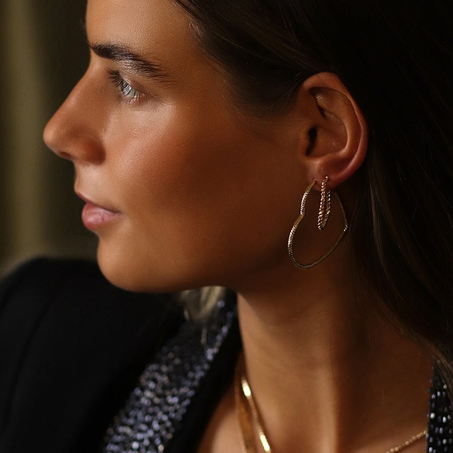 Faux Gold 2 Pairs Heart Hoop Earrings By Pom 04583 POM