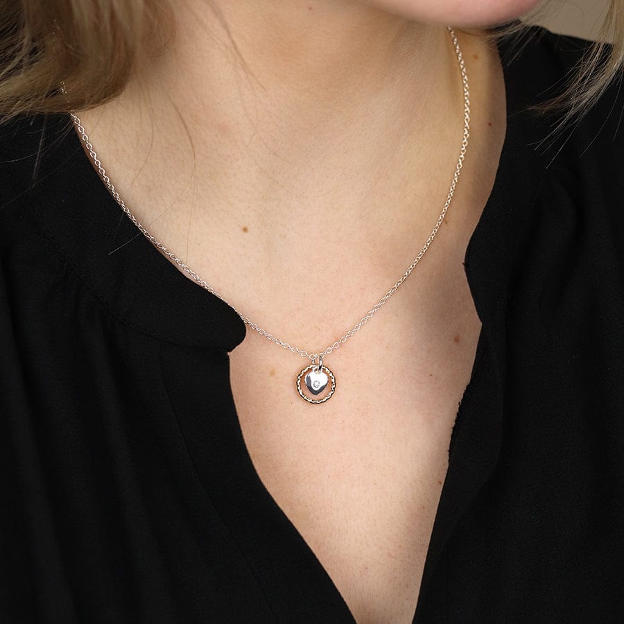 FAUX GOLD TWIST HOOP WITH CRYSTAL INSET HEART NECKLACE By POM Gift 03909 Be You Lifestyle Boutique